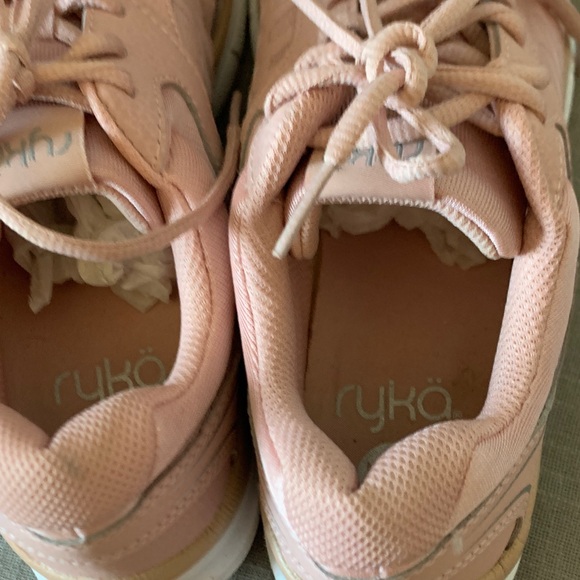 Ryka Women's Rae Walking Pink Low Top Leather Lace Up Mesh Sneakers - Picture 5 of 7